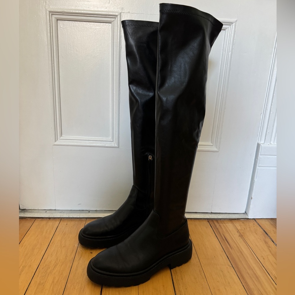 Zara Over-the-Knee Lug Sole Boots – Size 39 (9)